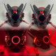 Cyberpunk Helmet Mask Cyberpunk Cosplay Helmet Tactical Helmet Samurai Helmet with Red Light