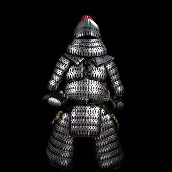 Retro Style Ancient Lamellar Armor Outfit with Helmet