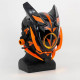 Orange&Black Horns Future Punk Tech Round Light Mask