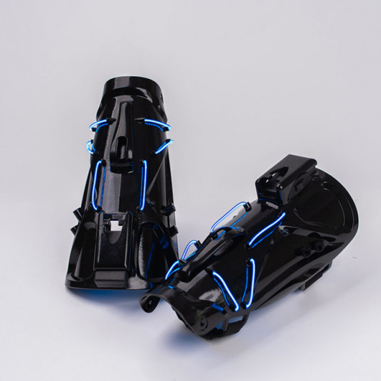 Cyberpunk Round Blue Light Mask With Gloves And Wrist Armor For Carnival Parties