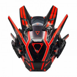 Cyberpunk Helmet Mask Cyberpunk Cosplay Helmet Tactical Helmet Samurai Helmet with Red Light