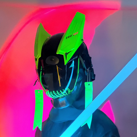 Cyberpunk Mask Future Tech Helmet With Streamers (Halloween Limited Version)