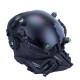 Cyberpunk Helmet Mask Cyberpunk Cosplay Helmet Tactical Helmet Samurai Helmet with Red Light