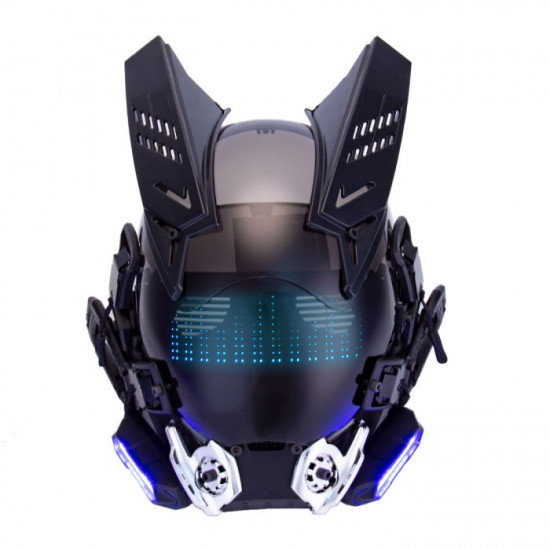 Punk Gothic Cyber Tactical Mask with Chargeable Lights Cosplay Prop (Rhythm Version)