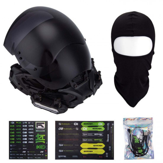 Cyberpunk Helmet Mask Cyberpunk Futuristic Helmet Cyberpunk Mask techwear with Light