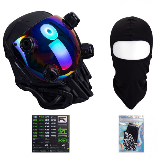 Future Punk Function Helmet Mask Cosplay Costume Props with Colorful Visor