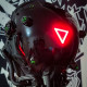 Cyberpunk Helmet Mask Cyberpunk Cosplay Helmet Tactical Helmet Samurai Helmet with Red Light