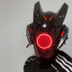 Cyberpunk Helmet Mask Cyberpunk Cosplay Helmet Tactical Helmet Samurai Helmet with Red Light