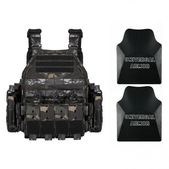 Quick Release Tactical Plate Carrier Vest with Level III Body Armor