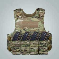 Quick-release Tactical Vest with Molle System and Mag Pouch