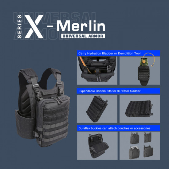 U.T.A Universal Tactical Alliance X-Merlin Laser Cutting Plate Carrier Tactical Vest