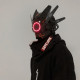 Cyberpunk Red Round Light Mask With Streamers With Gloves&Wrist Armor