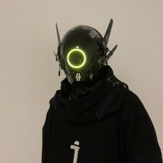 Cyberpunk Helmet Mask Cyberpunk Futuristic Helmet Cyberpunk Mask techwear Cyberpunk Cosplay with LED Lights