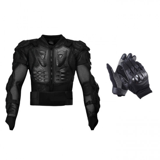 Tactical Outdoor Off-Road Motorcycle Armor Suit with Level III Cut-Resistant Tactical Gloves