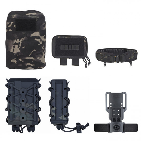 Tactical Belt Quick-release Buckle MOLLE System Waist Harness Adjustable Duty Drop Attachment Magazine FOR 9mm 5.56/7.62mm