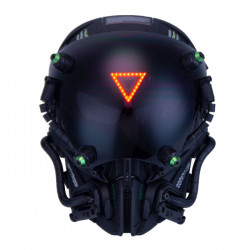 Cyberpunk Helmet Mask Cyberpunk Cosplay Helmet Tactical Helmet Samurai Helmet with Red Light