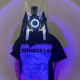 Cyberpunk Round LED Light Helmet Mask with Hair Props