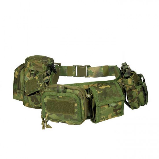 YAKEDA Camouflage Tactical Belt Girdle Equipped With Cartridge Pocket Accessory Bag Outdoor Training Military Fan CS Equipment Field Special Girdle Molle Belt