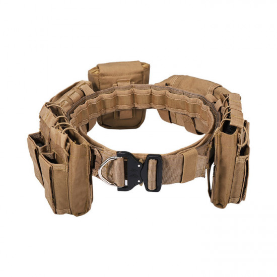 YAKEDA Tactical Belt Patrol Multifunctional Molle Five-piece Nylon Detachable Adjustable Tactical Belt Equipped With Cartridge Pocket Accessory Bag