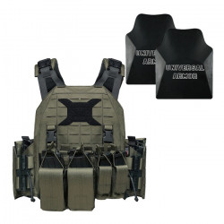 UTA Lightweight Quick Release Plate Carrier Tactical Vest with Level III Body Armor ‎Ballistic Plates