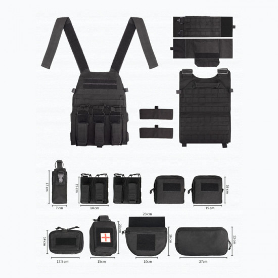 YAKEDA Quick Release Molle Combat Plater Carrier Tactical Vest