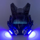 Cyberpunk Blue Light Mask With Gauntlet&Wrist Armor For Tech Masquerade Props