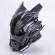 Cyberpunk Helmet Mask Cyberpunk Cosplay Helmet Samurai Helmet with Red Lights Black Horns Cosplay Costume Props