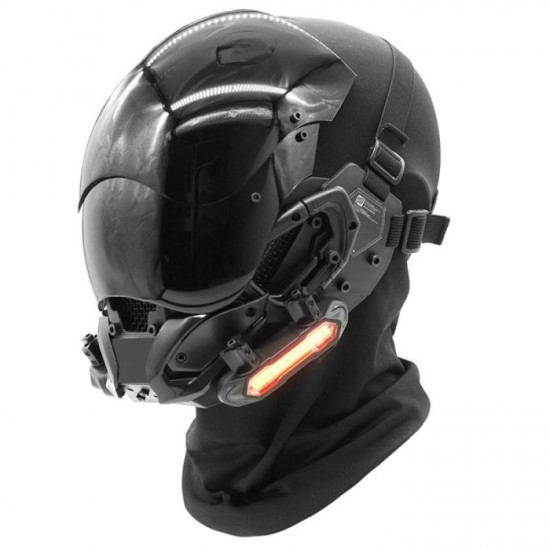 Cyberpunk Helmet Mask Cyberpunk Futuristic Helmet Cyberpunk Mask techwear with Light