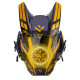 Cyberpunk Helmet Mask Cyberpunk Cosplay Helmet Tactical Helmet Samurai Helmet with Yellow Light