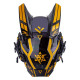 Cyberpunk Helmet Mask Cyberpunk Cosplay Helmet Tactical Helmet Samurai Helmet with Yellow Light