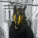 Cyberpunk Yellow Light Mask With Mech Gloves&Wrist Armor