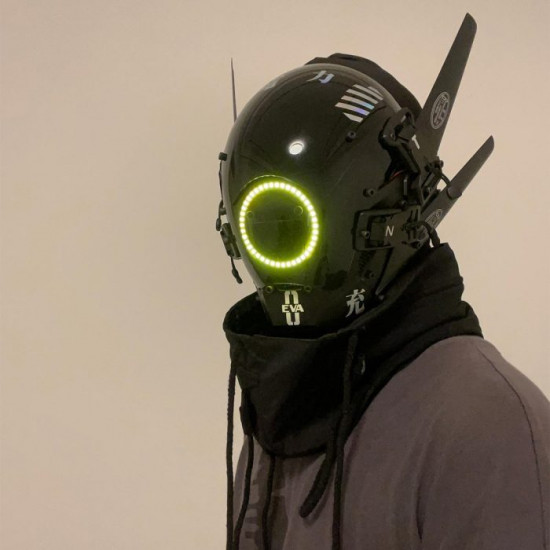 Cyberpunk Helmet Mask Cyberpunk Futuristic Helmet Cyberpunk Mask techwear Cyberpunk Cosplay with LED Lights