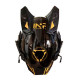 Cyberpunk Helmet Mask Cyberpunk Cosplay Helmet Tactical Helmet Samurai Helmet with Yellow Light