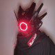 Cyberpunk Red Round Light Mask With Streamers With Gloves&Wrist Armor