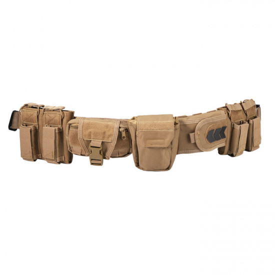 YAKEDA Tactical Belt Patrol Multifunctional Molle Five-piece Nylon Detachable Adjustable Tactical Belt Equipped With Cartridge Pocket Accessory Bag