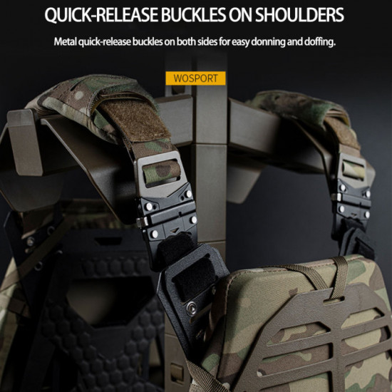 PlateFrame Modular Hollow Lightweight Tactical Vest Jacket with Heat Dissipation Lining