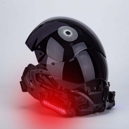 Cyberpunk Helmet Mask Cyberpunk Futuristic Helmet Cyberpunk Mask techwear with Light