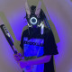 Cyberpunk Round Blue Light Mask With Gloves And Wrist Armor For Carnival Parties