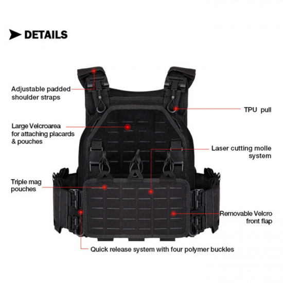 Lightweight Quick Release Plate Carrier Tactical Vest