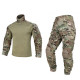 Men G3 Assault Combat Uniform Set with Knee Pads Multicam Camouflage Tactical Airsoft Hunting Paintball Gear