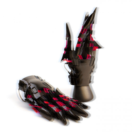 Cyberpunk Red Round Light Mask With Streamers With Gloves&Wrist Armor