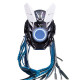 Cyberpunk Round Blue Light Mask With Gloves And Wrist Armor For Carnival Parties