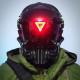 Cyberpunk Helmet Mask Cyberpunk Cosplay Helmet Tactical Helmet Samurai Helmet with Red Light