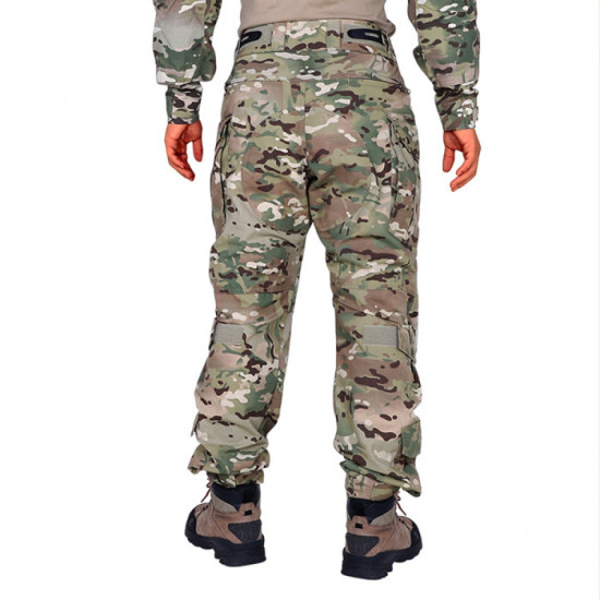 Men G3 Assault Combat Uniform Set with Knee Pads Multicam Camouflage Tactical Airsoft Hunting Paintball Gear