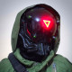 Cyberpunk Helmet Mask Cyberpunk Cosplay Helmet Tactical Helmet Samurai Helmet with Red Light