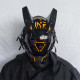 Cyberpunk Helmet Mask Cyberpunk Cosplay Helmet Tactical Helmet Samurai Helmet with Yellow Light