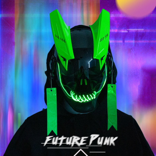 Cyberpunk Mask Future Tech Helmet With Streamers (Halloween Limited Version)