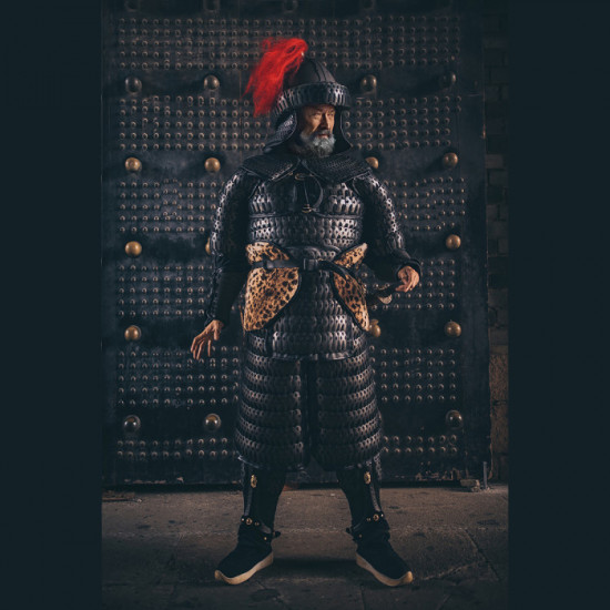 Retro Style Ancient Lamellar Armor Outfit with Helmet